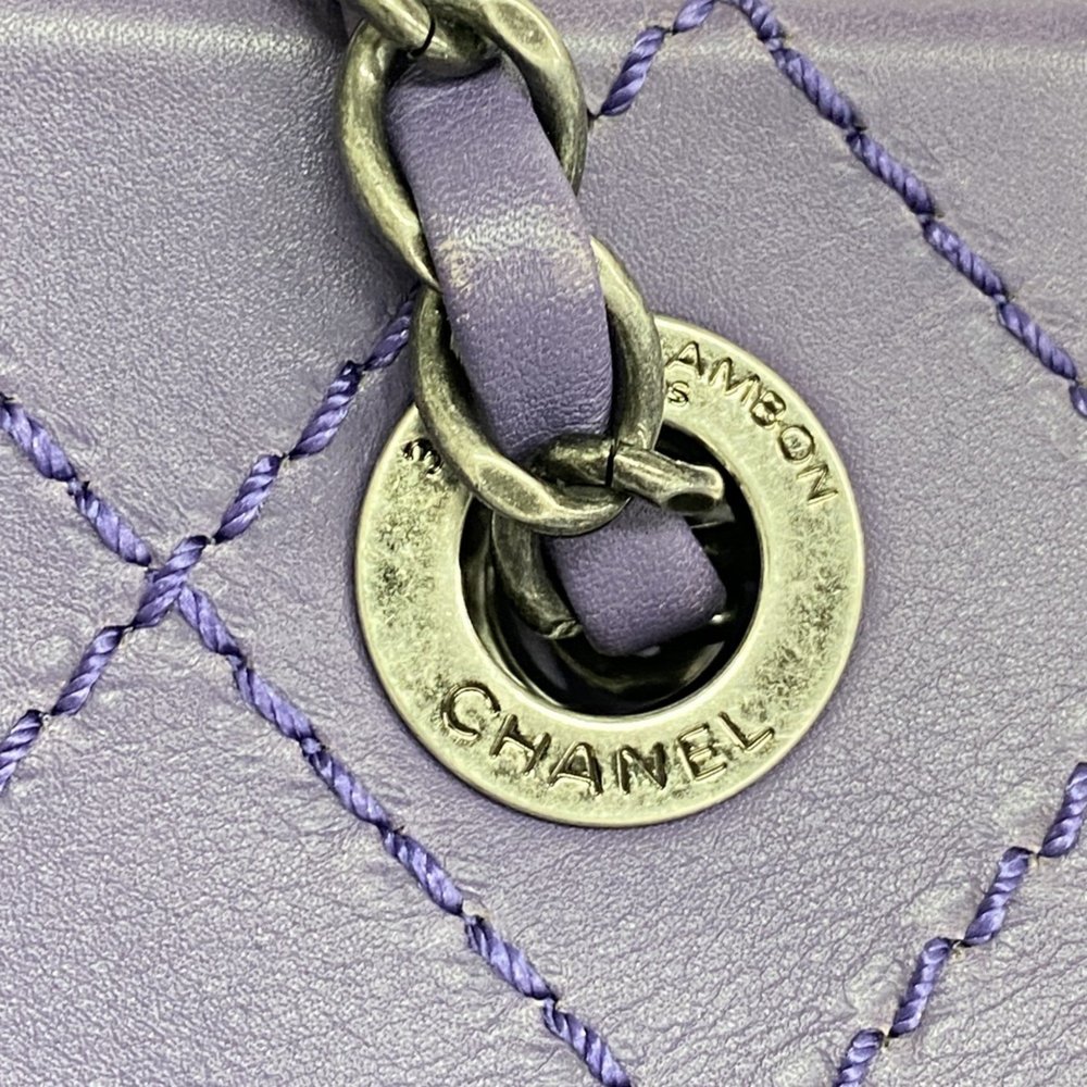 CHANEL Purple Leather Bag - Picture 8 of 12